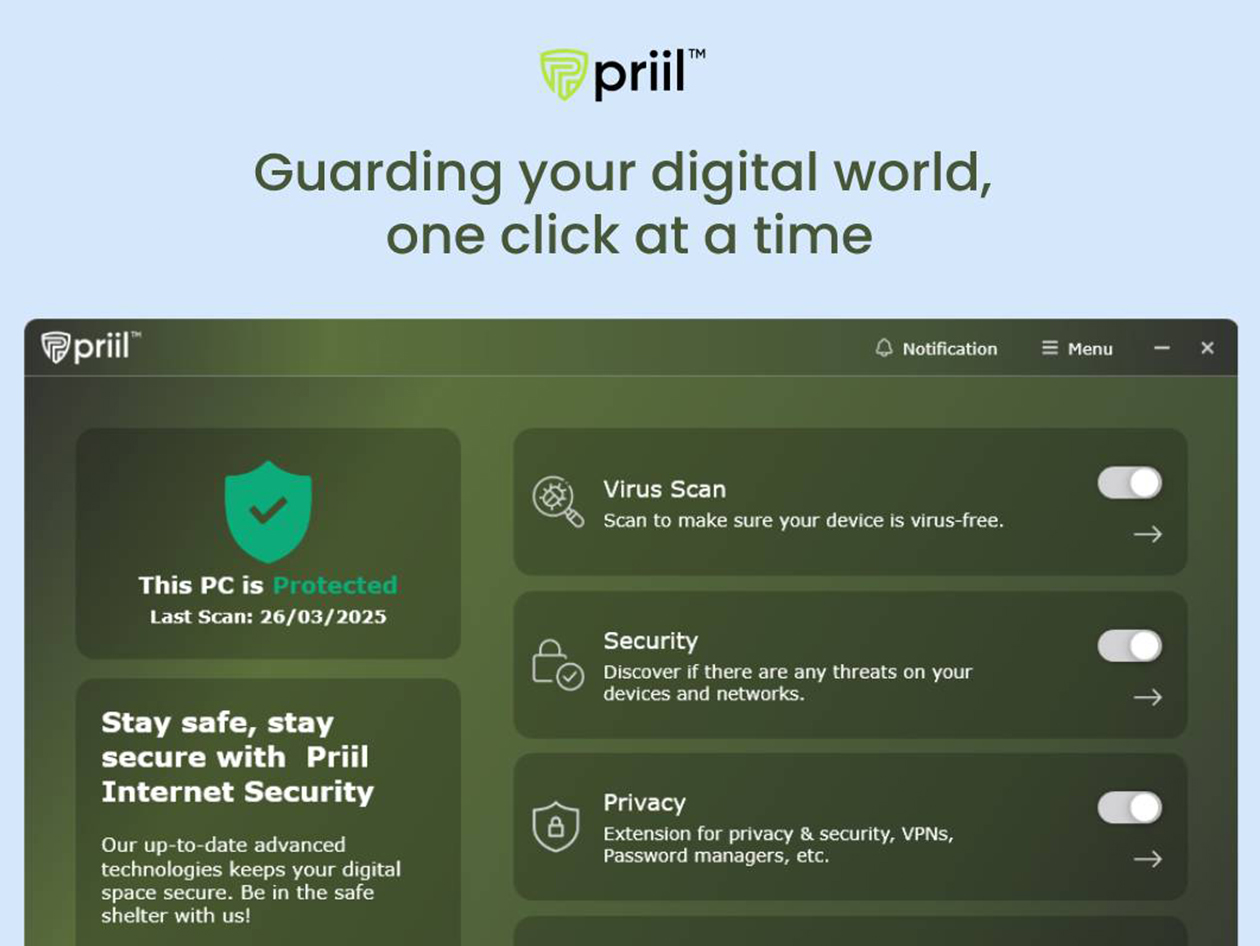 Priil Internet Security Basic Plan: Lifetime Subscription